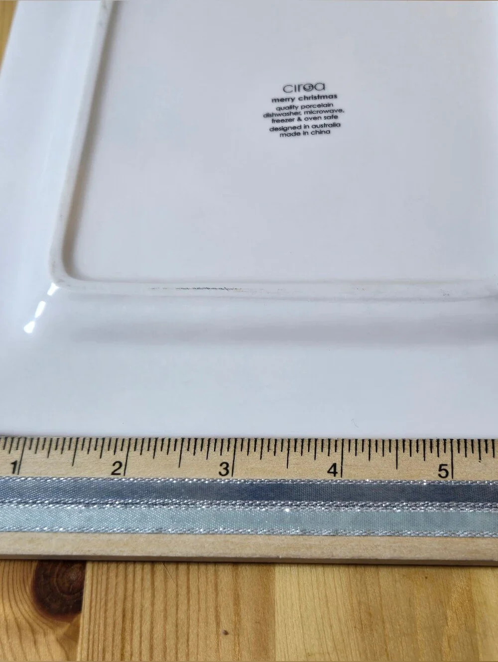 Ciroa Holiday White Ceramic Square Accent Plates - Set of 2